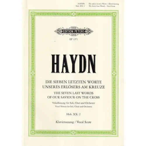 The Seven Last Words of our Saviour on the Cross - Vocal score