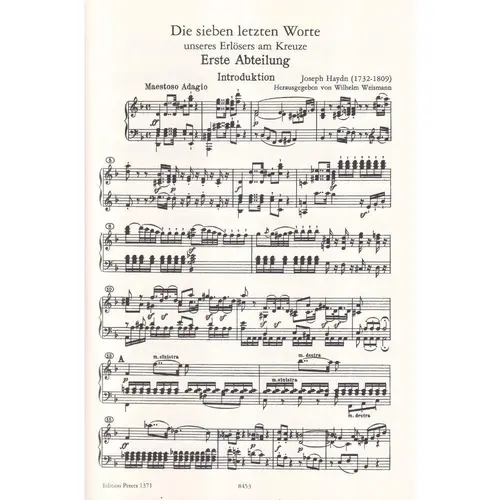 The Seven Last Words of our Saviour on the Cross - Vocal score