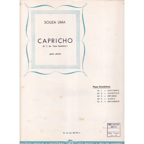 Capricho (Peças Românticas N.2) - Exemplar Antigo