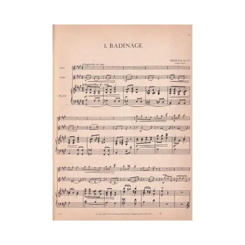 Five Pieces For Flute, Violin And Piano - Op.56