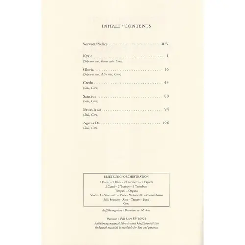 Messe F-Moll - Vocal Score