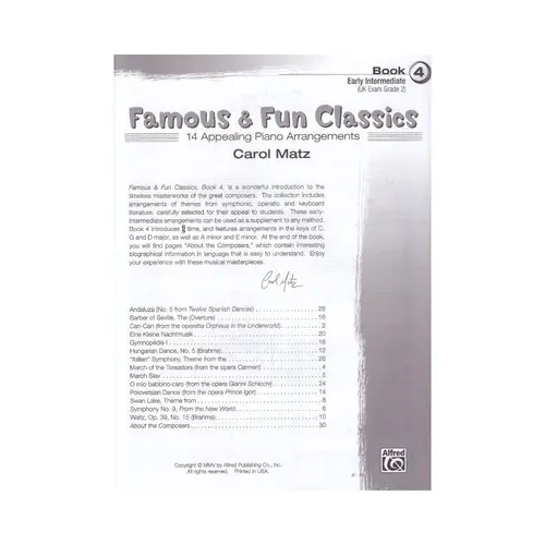 Famous E Fun Classics, Book 4