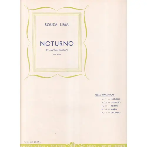 Noturno N.1 (Das Peças Romanticas) - Exemplar Antigo