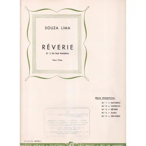 Reverie - N.3 Das Peças Românticas - Exemplar Antigo