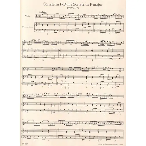 Two Sonatas For Violin And Basso Continuo