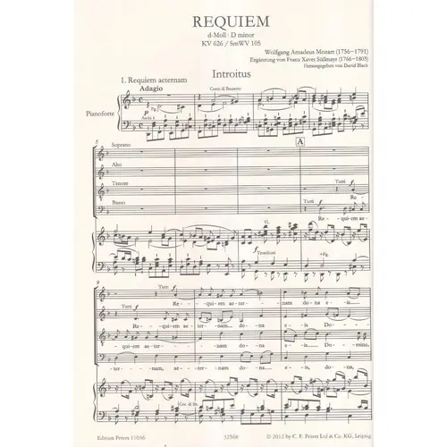 Requiem In D Minor Kv 626 - Vocal score