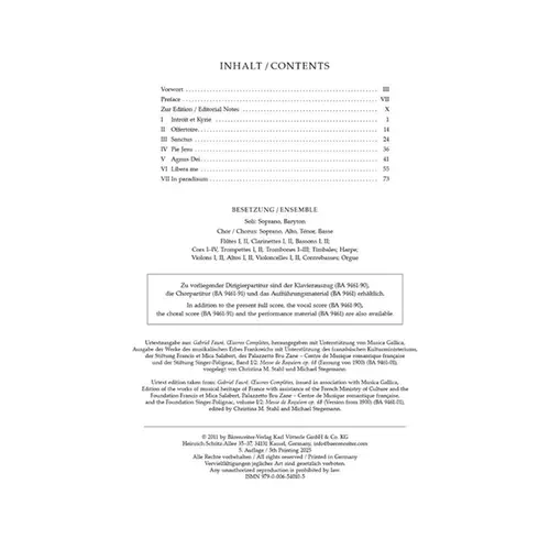 Messe De Requiem Op.48 - Score