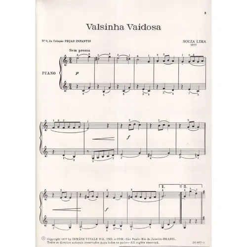 Valsinha Vaidosa - Peças Infantis N.6 - Exemplar Antigo