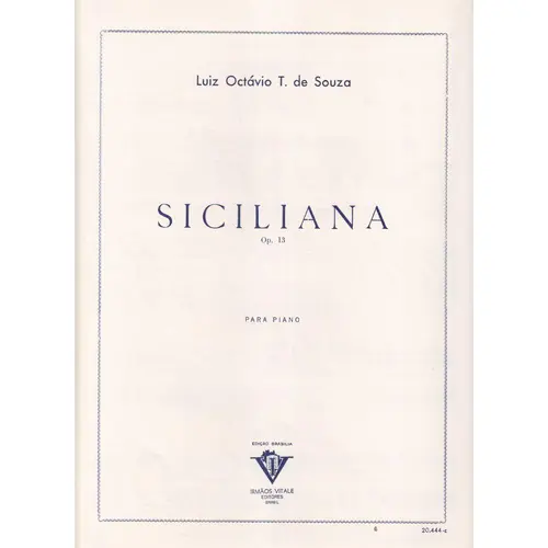 Siciliana Para Piano - Op.13