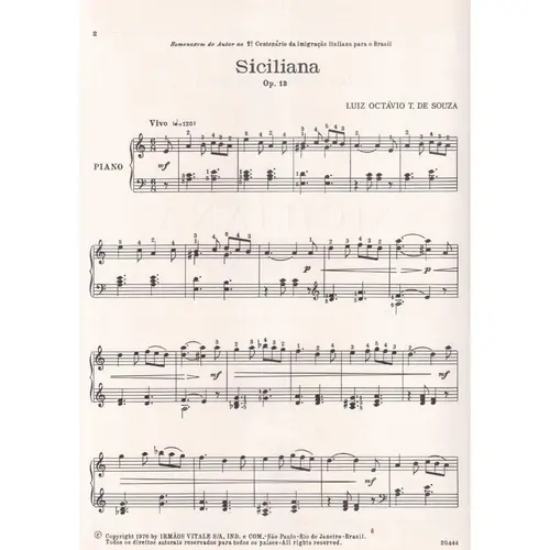 Siciliana Para Piano - Op.13