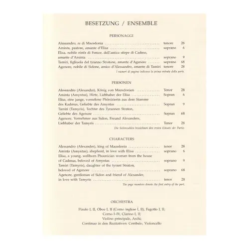 Il Re Pastore - Kv 208 (Der Konigliche Hirte) - Vocal Score