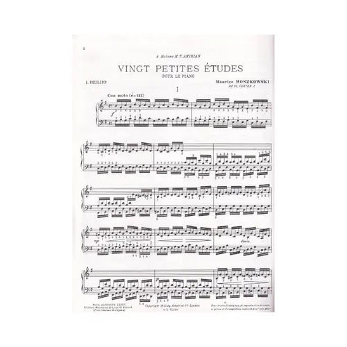 20 Petites Etudes Pour Piano - Op.91  Vol.1