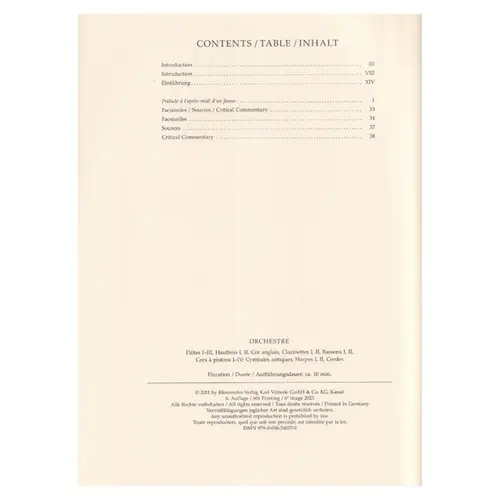 Prélude à L'après-midi d'un faune pour orchestre - Score