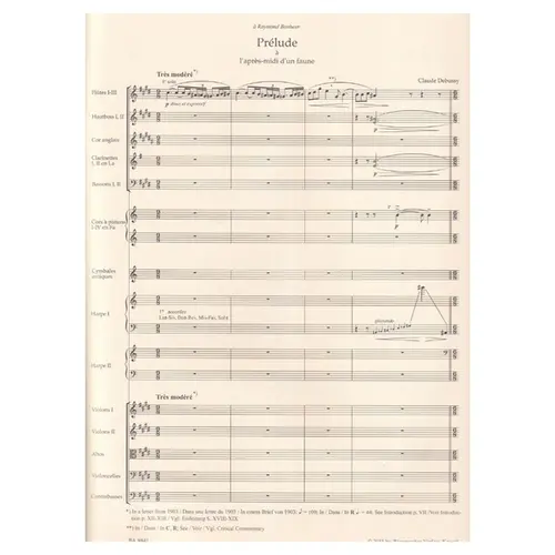 Prélude à L'après-midi d'un faune pour orchestre - Score