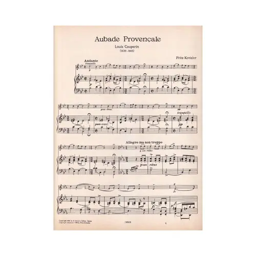 Aubade Provençale Im Stile Von Louis Couperin