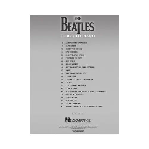 The Beatles For Piano Solo