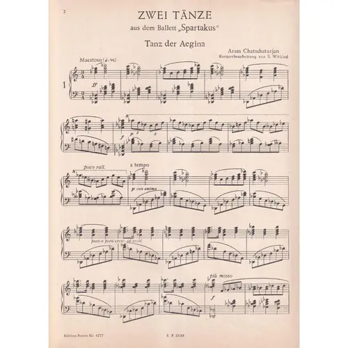 Zwei Tanze Aus Spartakus  (Edição Antiga)
