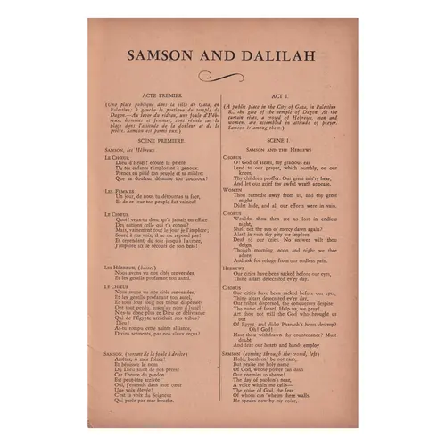 Samson and Dalilah - Libreto
