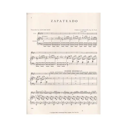 Zapateado For Cello - Op.23 N.2