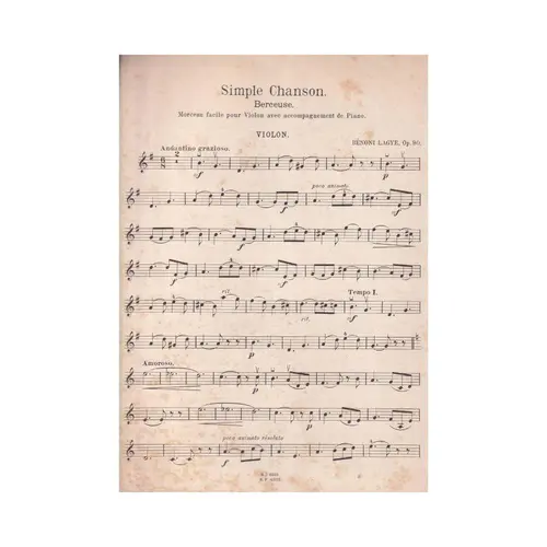 Simple Chanson.Berceuse-Op.90
