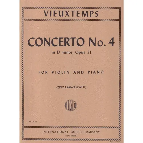Concerto N.4 In D Minor - Op.31 (Violin)