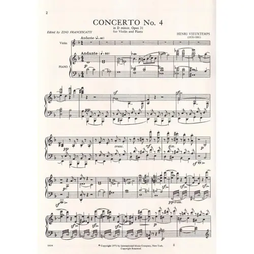 Concerto N.4 In D Minor - Op.31 (Violin)