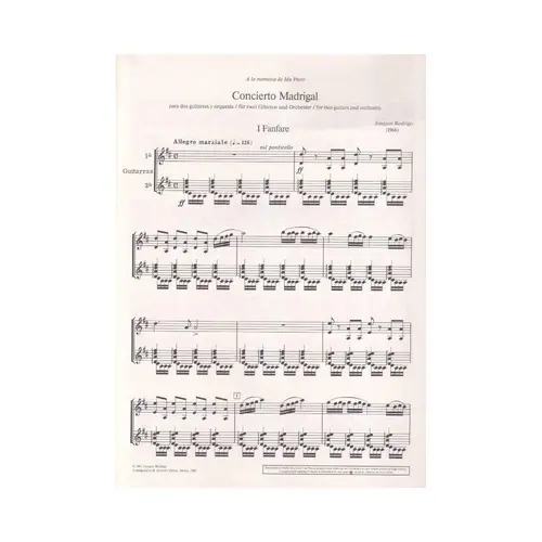 Concierto Madrigal Para Dos Guitarras Y Orquestra