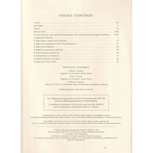 Dixit Dominus HWV 232 - Full Score