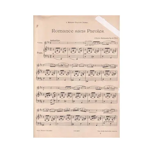 Romance Sans Paroles (Exemplar Antigo)
