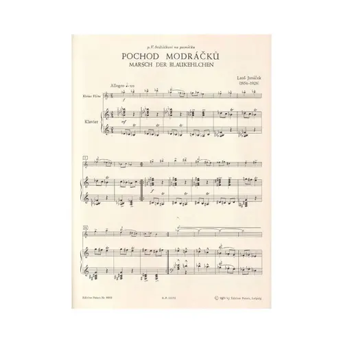 Marsch Der Blaukehlchen Pochod Modracku Fur Kleine Flote Und Klavier