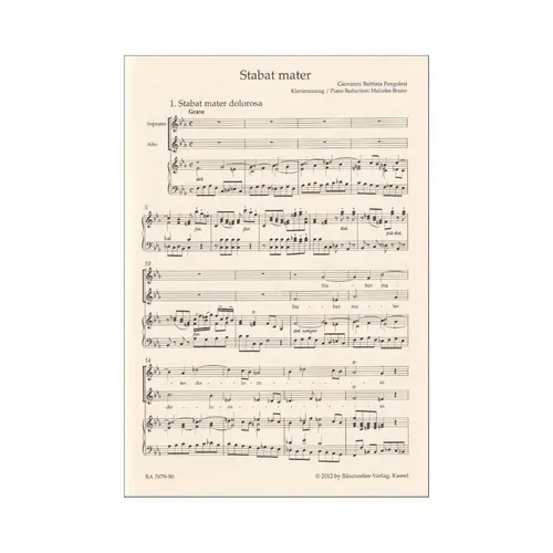 Stabat Mater - Vocal Score