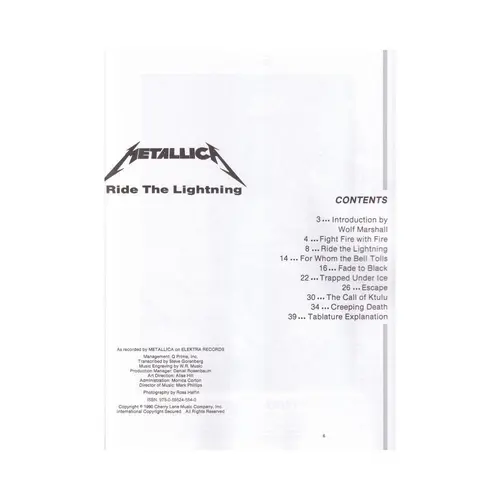 Ride The Lightning - Bass guitar series