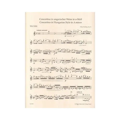 Concertino In Hungarian Style Op.21 - Solo Violin