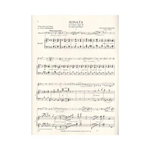 Sonata In E Minor For Horn - Op.38