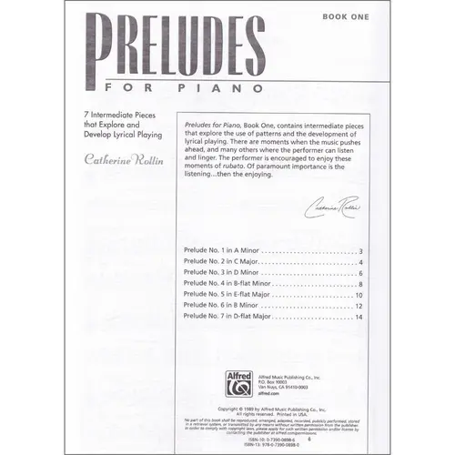 Preludes For Piano Book One