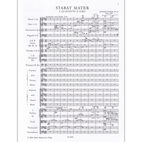 Bärenreiter Vocal Score, Urtext Edition - Stabat Mater Op. 58