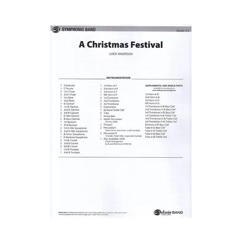A Christmas Festival - Symphonic Band (Score+Parts)