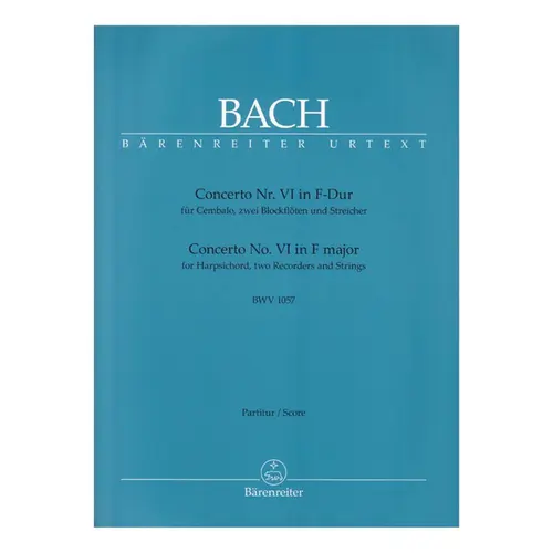 Concerto N. 6 In F Dur Fur Cembalo, Zwei Blockfloten Une Streicher - Grade - Rutext
