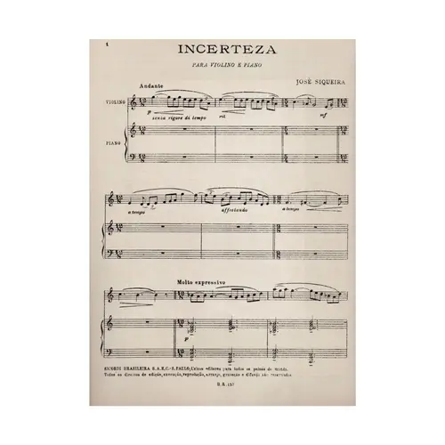 Incerteza para violino e piano