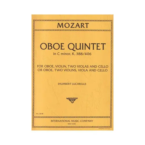 Oboe Quintet In C Minor - Kv 388/406