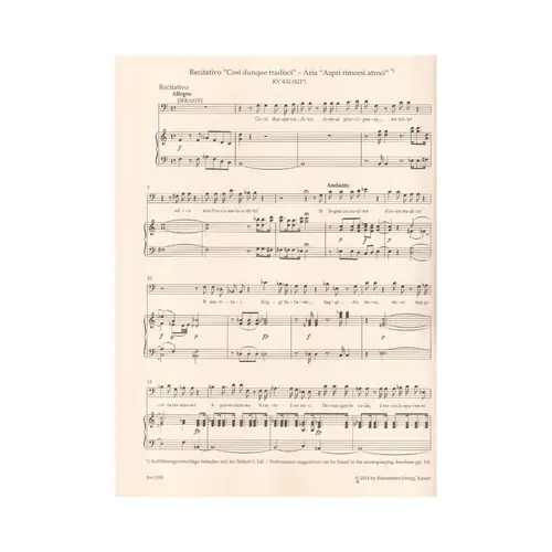 Concert arias for bass - vocal score