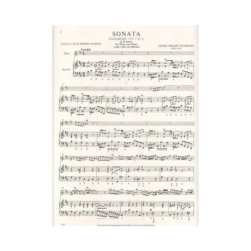 Sonata In B Minor (1733-I-N.5) (Flute)