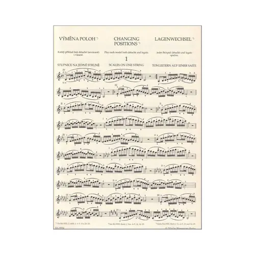 School Of Violin Technique Op. 1 Bk.3 - Changing Positions