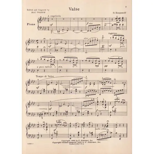Valse In A B - Op.20 N.3  (Edição Antiga)