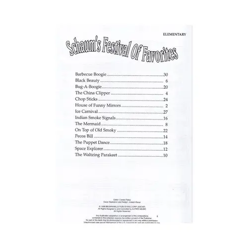 Schaum'S Festival Of Favorites