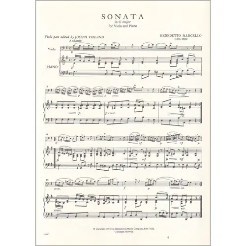 Two Sonatas In C Major And G Major For Viola And Piano