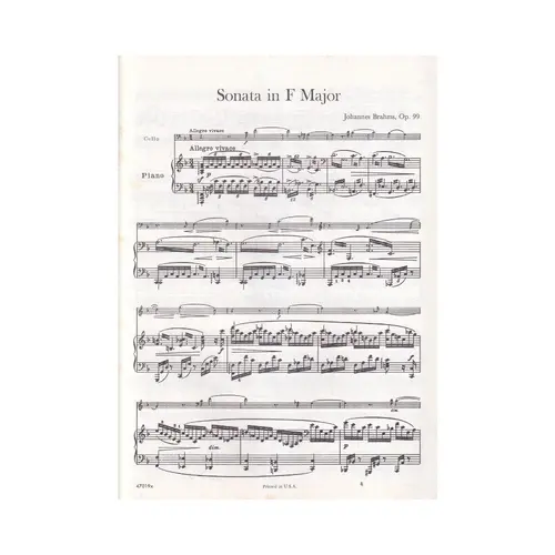 Sonata In F Major - Op.99 - Cello