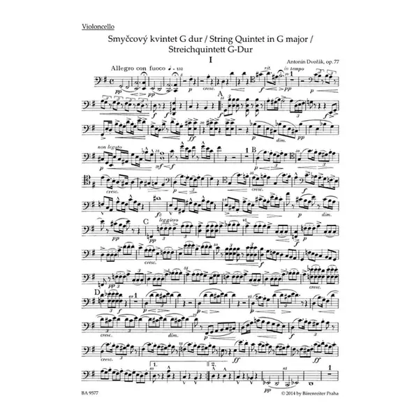 String Quintet In G Major Op. 77 - Set Of Parts