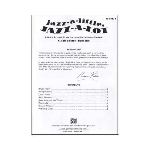 Jazz-A-Little, Jazz-A-Lot, Book 1