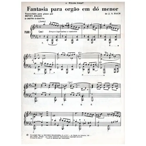 Fantasia Para Órgão Em Dó Menor